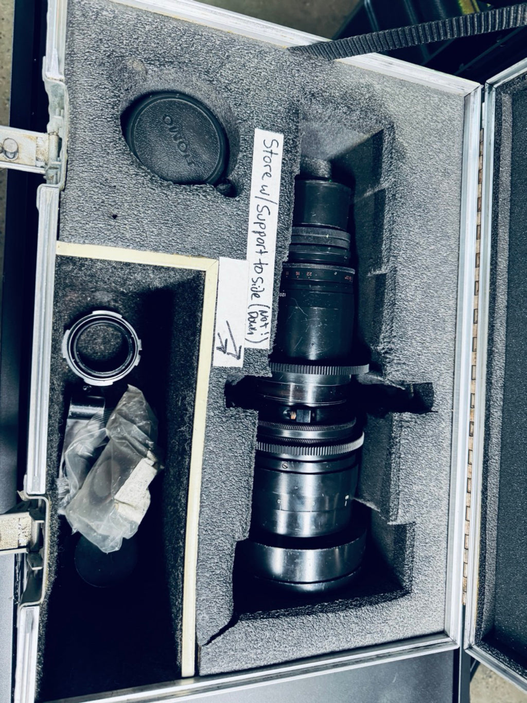 Lomo 20-120 with rear anamorphic adaptor with stainless steel PL mounts and parfocal