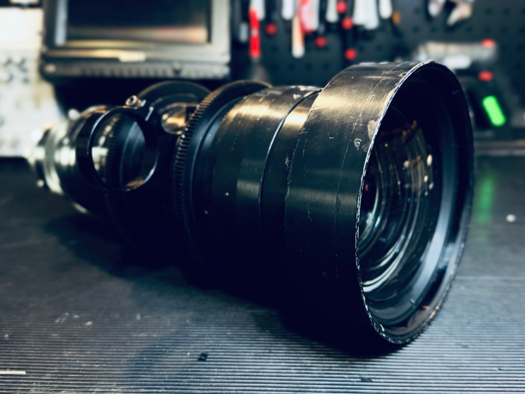 Lomo 20-120 with rear anamorphic adaptor with stainless steel PL mounts and parfocal