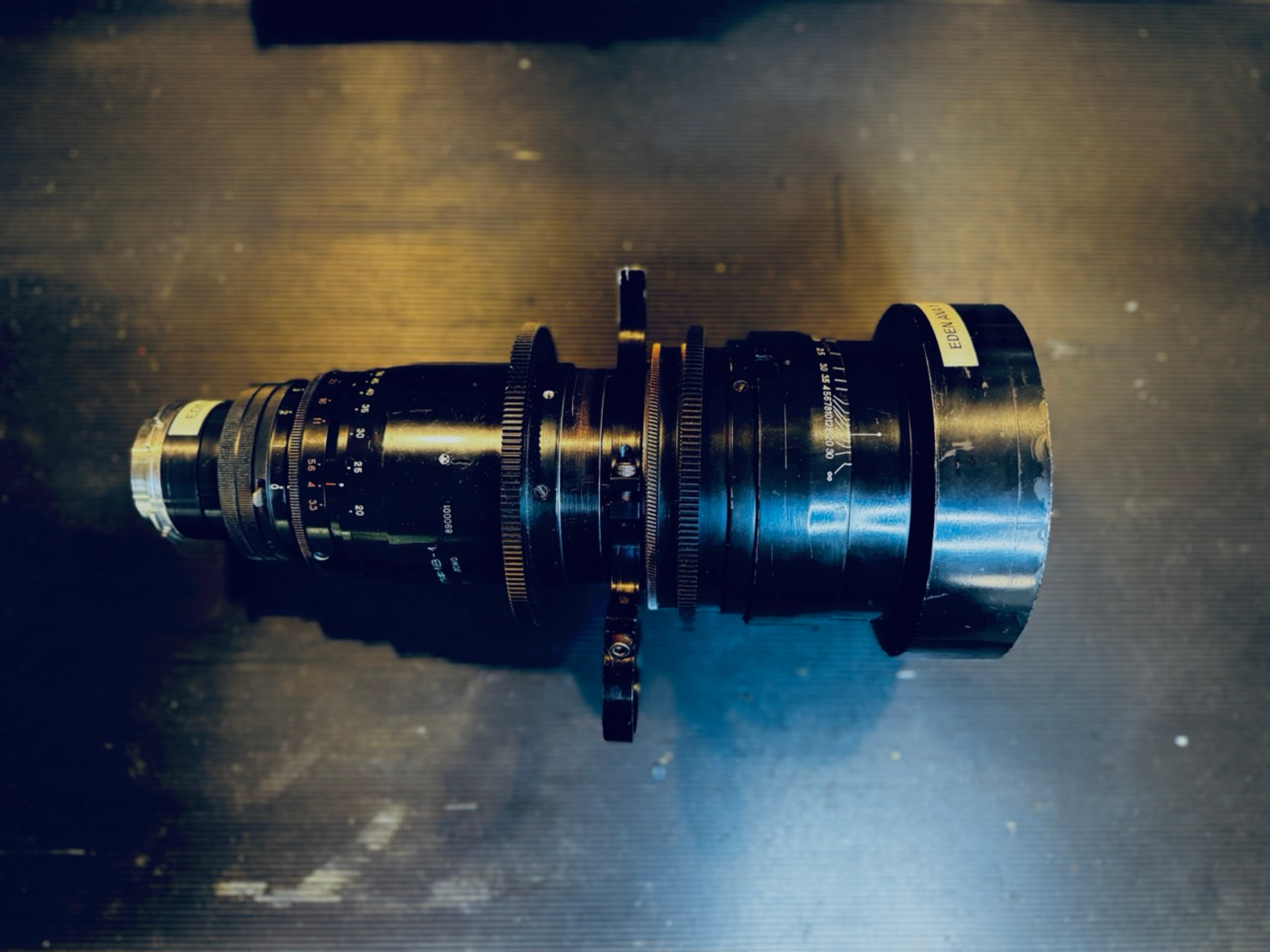 Lomo 20-120 with rear anamorphic adaptor with stainless steel PL mounts and parfocal